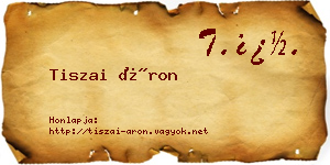 Tiszai Áron névjegykártya